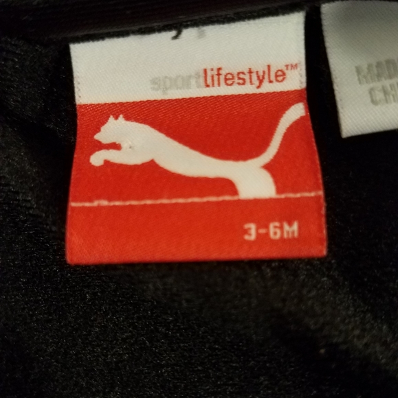 🎁SUPER COOL ZIP UP PUMA JACKET! BLACK & PINK. 3-6MON - Picture 4 of 9